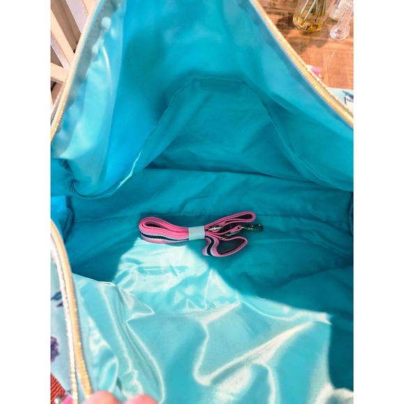 Lilly Pulitzer Sunshine State Florida Map Weekender Duffel Bag Blue Pink Gold - Picture 6 of 8